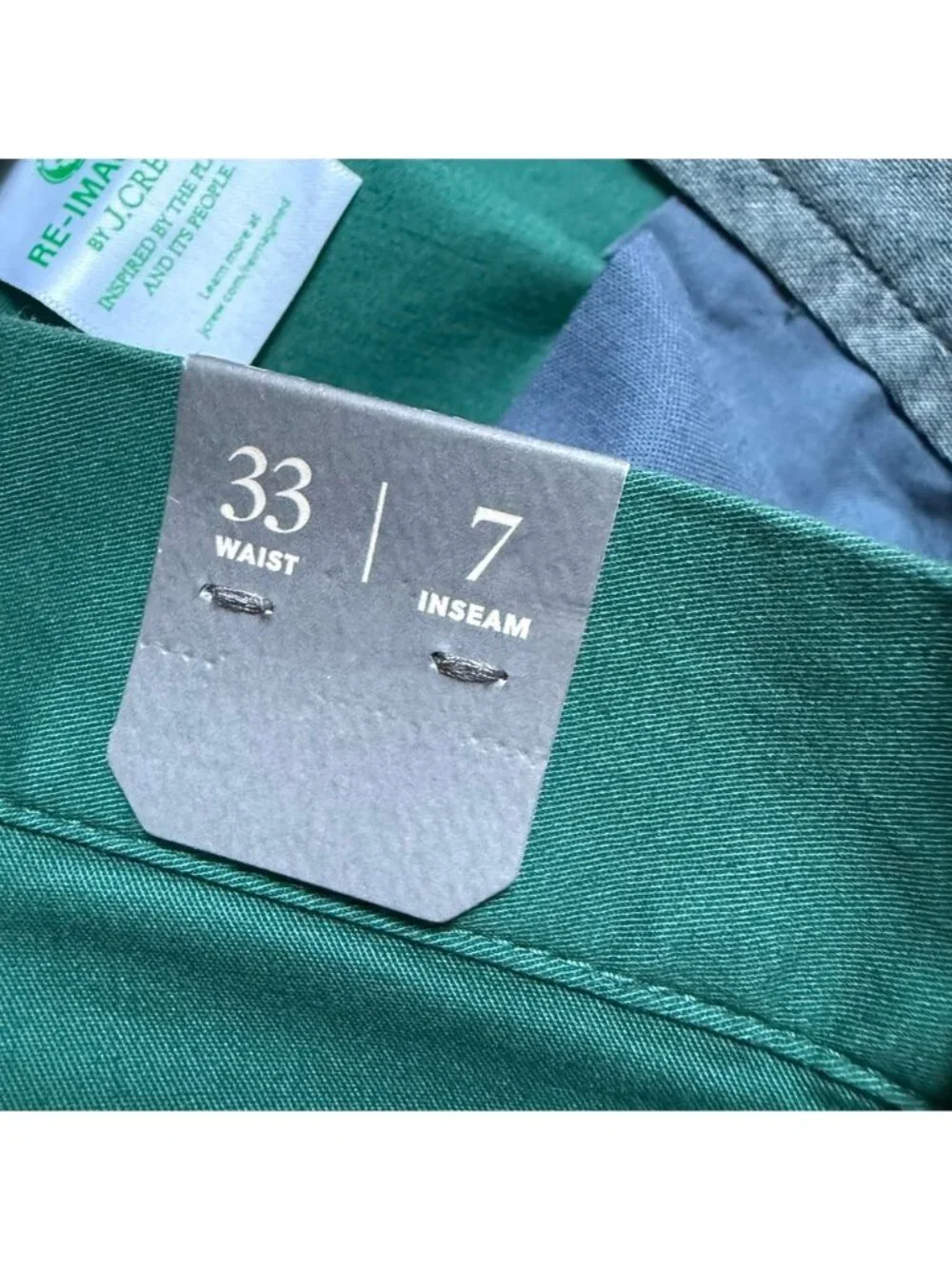 J.Crew Stanton Khaki Chino Shorts Mens 33 Cotton Twill 7” Inseam Teal Green